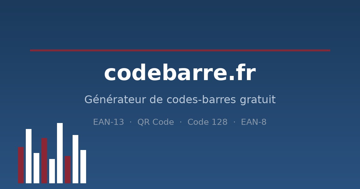 D Code Fr Générateur de code Code 128 gratuit — codebarre.fr
